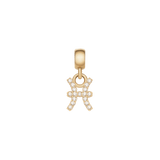 Gold Pisces zodiac charm featuring sparkling cubic zirconia crystals and a polished gold clasp, designed for versatile jewellery styling.