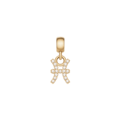 Gold Pisces zodiac charm featuring sparkling cubic zirconia crystals and a polished gold clasp, designed for versatile jewellery styling.