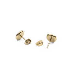 Back view of the Audrey Earrings Red Agathe Gold, showing polished gold-plated stainless steel stud posts and secure butterfly fastenings, designed for comfortable everyday wear.