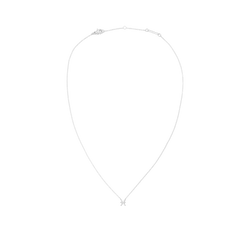 Crystal Zodiac Chain Necklace Silver with a delicate silver chain and a sparkling Pisces pendant adorned with hand-set crystals.