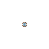 Rose gold charm with a polished finish, featuring a central aquamarine-coloured crystal inspired by the March birthstone.