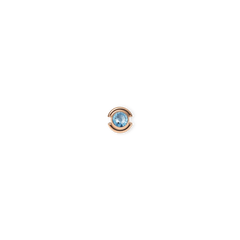 Rose gold charm with a polished finish, featuring a central aquamarine-coloured crystal inspired by the March birthstone.