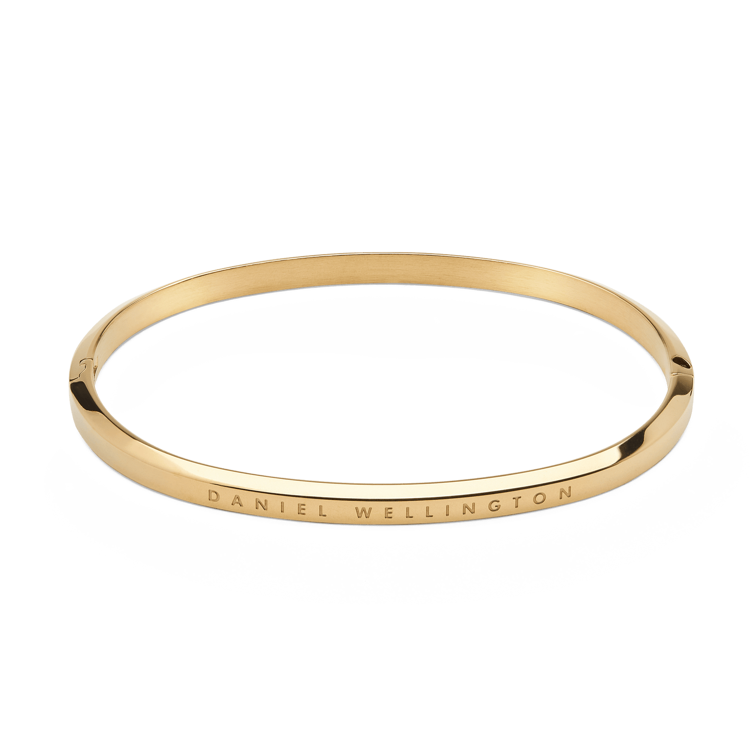 Classic Bangle Gold by Daniel Wellington, featuring a polished gold PVD finish, minimalist silhouette, and subtle engraved branding for a refined, timeless look.