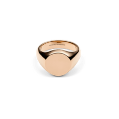 Classic rose gold signet ring with a smooth, flat face and polished finish, crafted from stainless steel.
