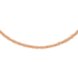 Rose gold twisted chain necklace featuring a distinctive, textured design and a polished finish.