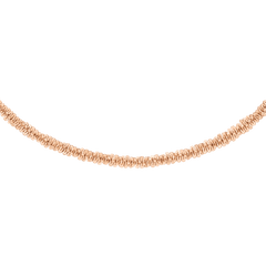 Rose gold twisted chain necklace featuring a distinctive, textured design and a polished finish.