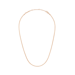 Flat Chain Necklace RG featuring a slim, polished rose gold chain with a secure clasp and minimalist design.