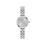 Elan Lumine Unitone Silver women’s watch with 22mm round dial, crystal markers, and polished stainless steel strap.