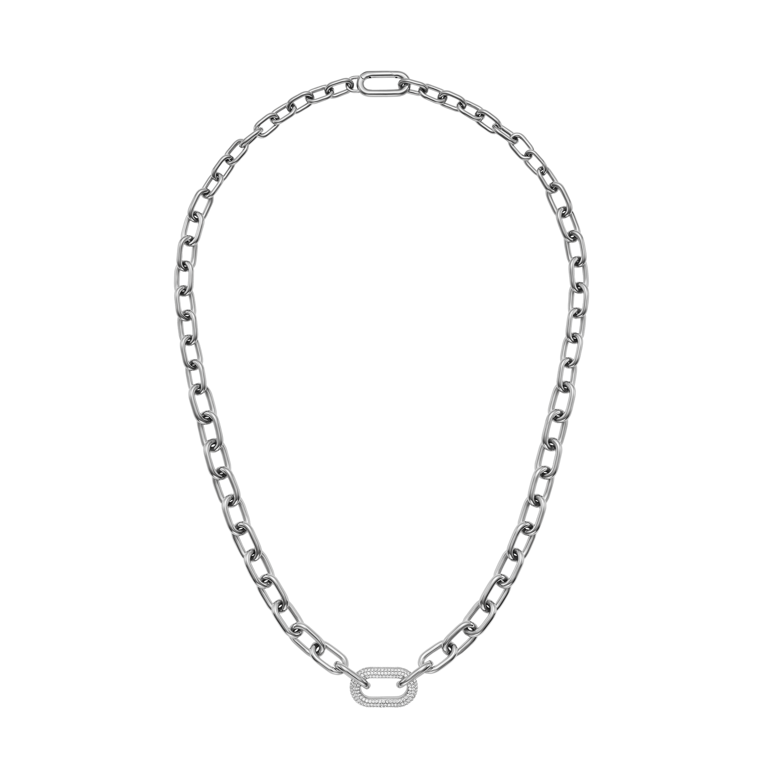Crystal Link Necklace Silver