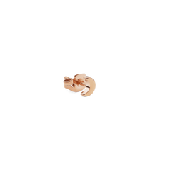 Moon Stud Rose Gold earring featuring a petite crescent moon design in polished rose gold with a secure butterfly back.