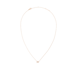 Slim rose gold chain necklace with an adjustable length, featuring a sparkling crystal zodiac pendant at the centre.