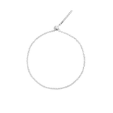 Delicate S925 sterling silver chain bracelet with an adjustable sliding clasp, featuring a polished finish and fine oval links.