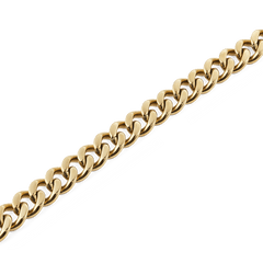 Close-up of the Ellipse Cuban Chain Necklace Gold, showing the chunky, polished gold-plated links and the refined craftsmanship of the stainless steel chain.