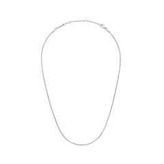 Flat Chain Necklace S in polished silver stainless steel, featuring a slim, flat chain design with a secure clasp and a refined, minimalist finish.