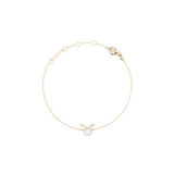 Gold chain bracelet with an adjustable fit, featuring a sparkling crystal Taurus zodiac pendant and a secure lobster clasp.