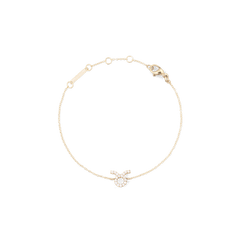 Gold chain bracelet with an adjustable fit, featuring a sparkling crystal Taurus zodiac pendant and a secure lobster clasp.