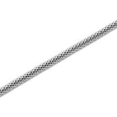 Close-up of the Tide Mesh Necklace Silver 2.8, showing the intricate mesh design and polished 316L stainless steel construction with a refined silver finish.