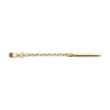 Polished gold charm extension chain with a delicate link design and a sleek bar, crafted from stainless steel with a PVD gold finish, ideal for adding length or layering to bracelets and necklaces.