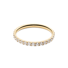 Mirelle Eternity Ring Gold 2mm with a delicate gold band, fully set with sparkling white cubic zirconia crystals for a refined and timeless finish.