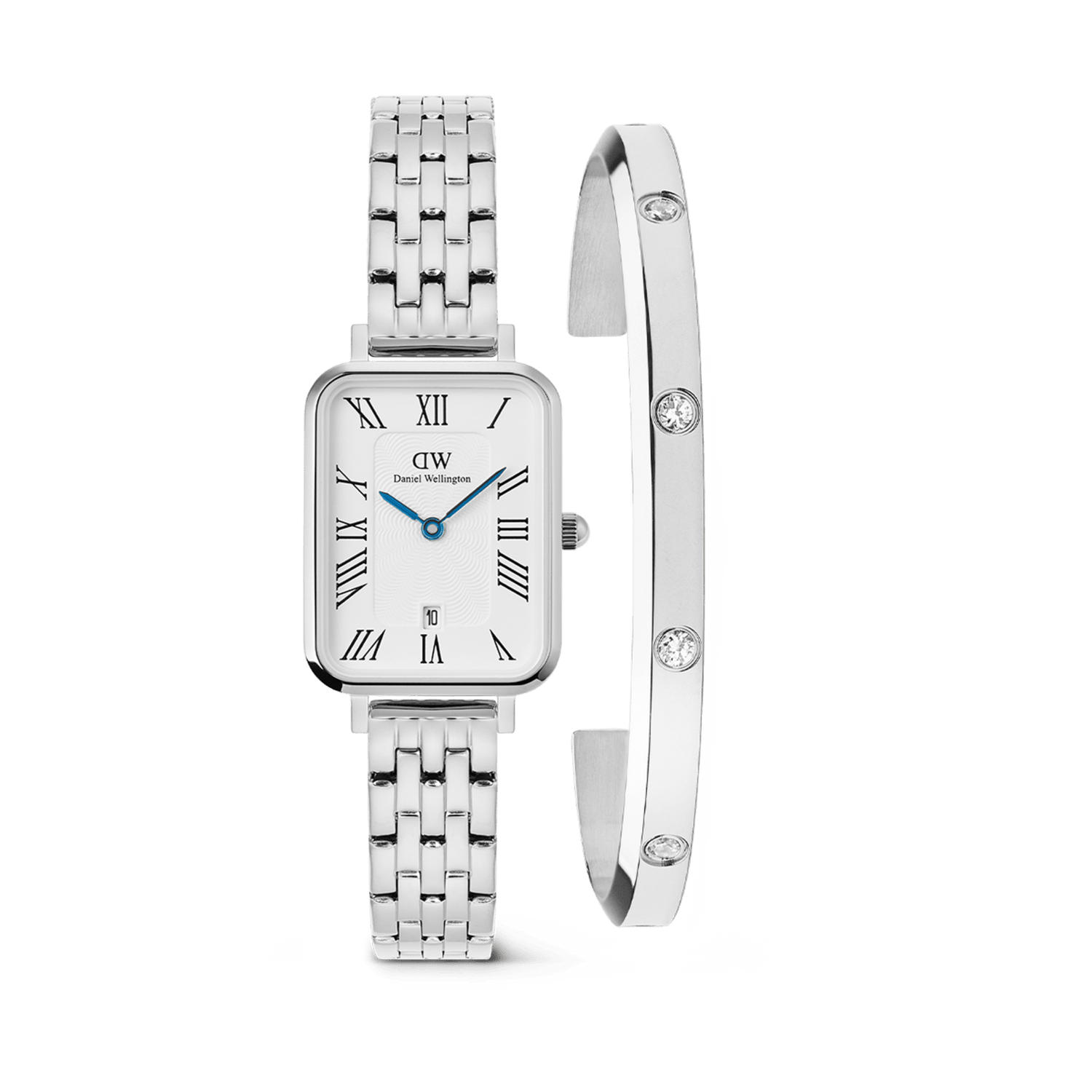Quadro 5-Link + Classic Lumine Bracelet Silver Set
