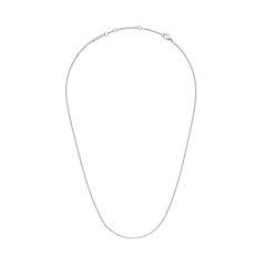 Delicate Box Chain Necklace S in polished silver stainless steel, featuring a minimalist box chain design with an adjustable clasp.