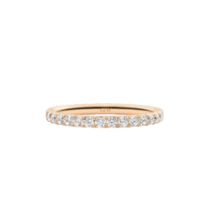 Mirelle Eternity Ring Rose Gold 2mm featuring a slim rose gold band set with a continuous row of sparkling white cubic zirconia crystals for a refined, elegant finish.