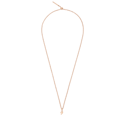 Delicate rose gold necklace featuring a single broken heart charm with an organic wave split, displayed on a fine matching chain.