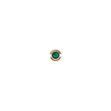 Gold charm with a vivid green crystal centre, featuring a polished finish and minimalist design, ideal for necklaces or bracelets.