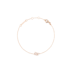 Delicate rose gold chain bracelet featuring an adjustable fit and a crystal-set zodiac pendant, finished with a lobster clasp.