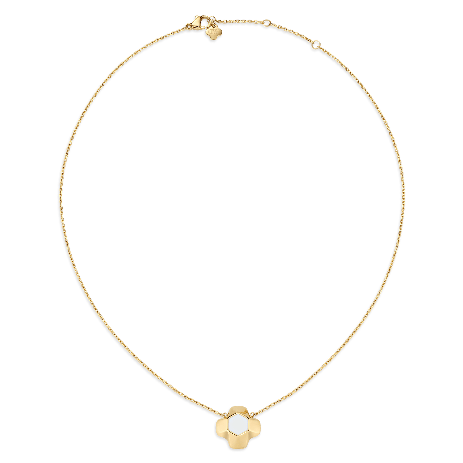North Star Necklace 1 Medium White Enamel Gold