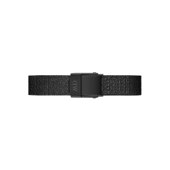 Black pressed mesh stainless steel strap with an adjustable clasp, designed for the Quadro Pressed Ashfield watch.