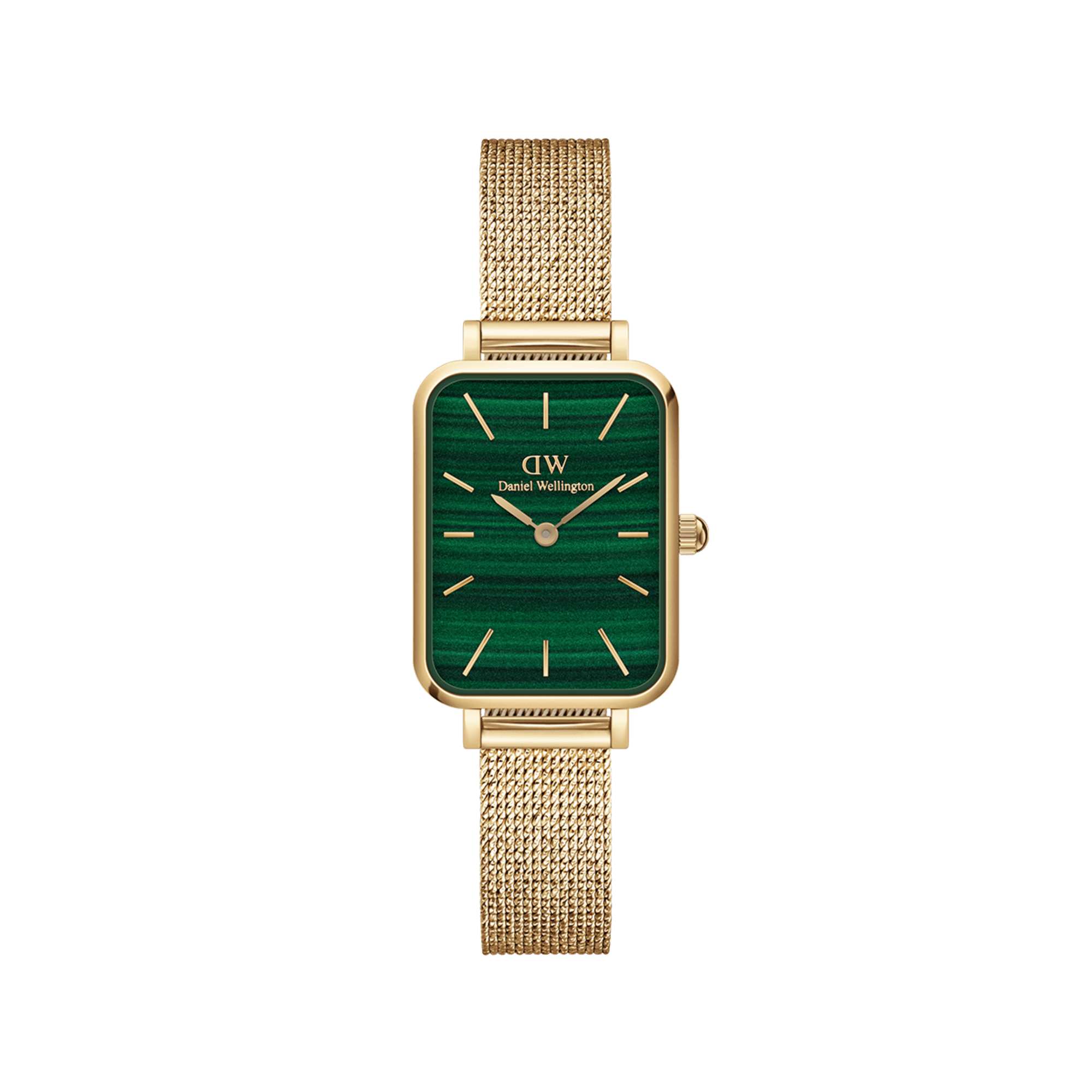 Quadro Pressed Evergold Gold Watch with Green Dial DW