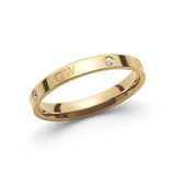 Gold Classic Lumine Ring with sparkling crystals and subtle DW engravings, slim band, elegant and timeless jewellery.