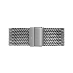 Stainless steel mesh watch strap with a brushed silver clasp, designed for the Classic Mesh Arctic Silver watch.
