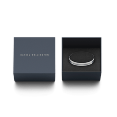 Daniel Wellington Elan Bracelet Silver presented in an open signature gift box with a matching navy lid beside it.