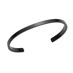 Classic Bracelet by Daniel Wellington in sleek black stainless steel, featuring a slim cuff design and engraved logo.